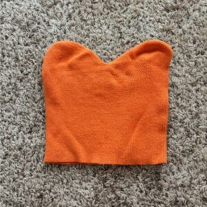 Orange Knit Tube Top